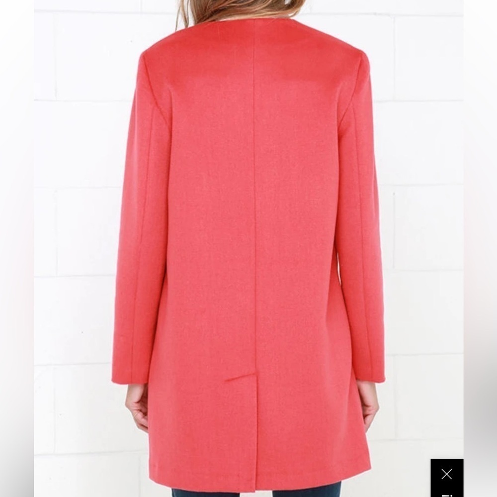 BB Dakota Catina Coral red wool blend coat, size small - Picture 2 of 10